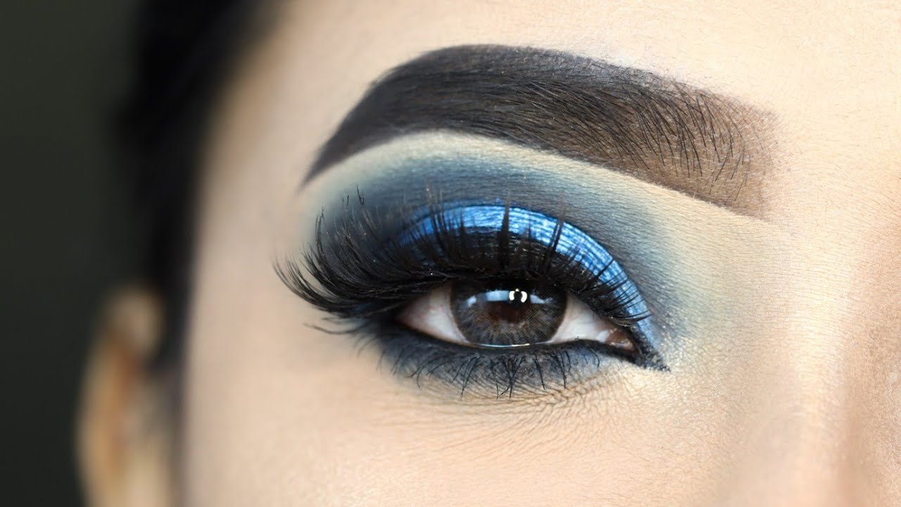 Smokey Blue Cut crease eye makeup Simple and quick Eye Makeup