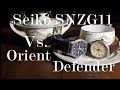 Seiko SNZG11 Vs. Orient Defender Watch Comparison : A Clear Choice?  (SNZG11J1, ET0N003Y)