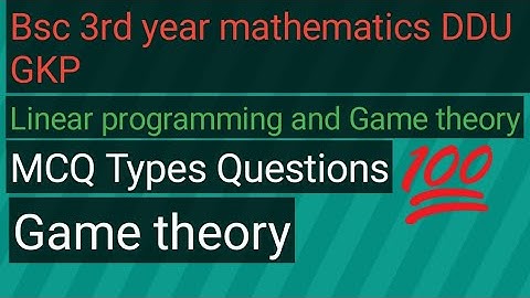 Game theory | MCQ type questions | Bsc 3rd year mathematics