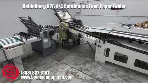 Heidelberg B26 4/4 Continuous Feed Paper Folder w/ 8 Page Unit and Mobile Delivery