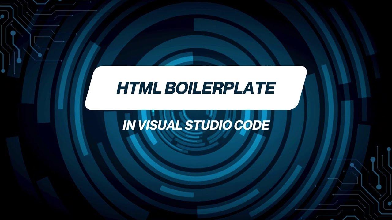 How to start a HTML project in 5 seconds in Visual Studio Code - HTML ...