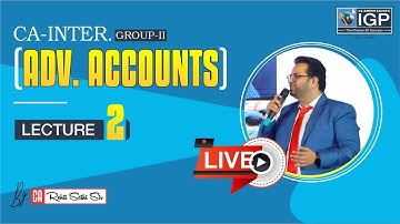 🔥🔥 CA INTER. ADV.ACCOUNTS | DEMO CLASS LECTURE-2 | BY CA ROHIT SETHI SIR. 📢📢