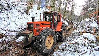 Hard work & Full Power in Carpathians Mountains-Tractor Same Laser 110 ❄⚡🛠🚜