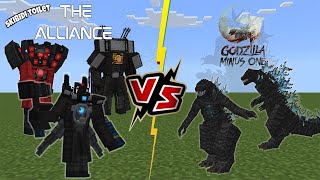 Godzilla Minus One VS Skibidi Toilet The Alliance [Minecraft PE]