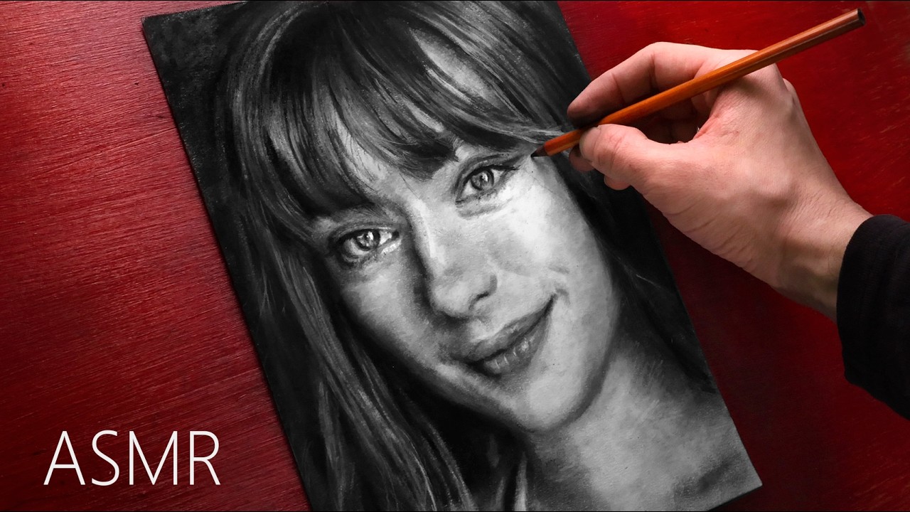 ASMR Drawing Zlata ASMR with Charcoal - No Talking - YouTube