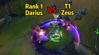 Rank 1 Darius vs T1 Zeus! *LEVEL 3 SOLO KILL*