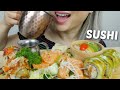 SUSHI ASMR *Spicy Red Dragon Roll, Spicy Salmon Sashimi with Caterpillar Roll Relaxing Eating Sounds