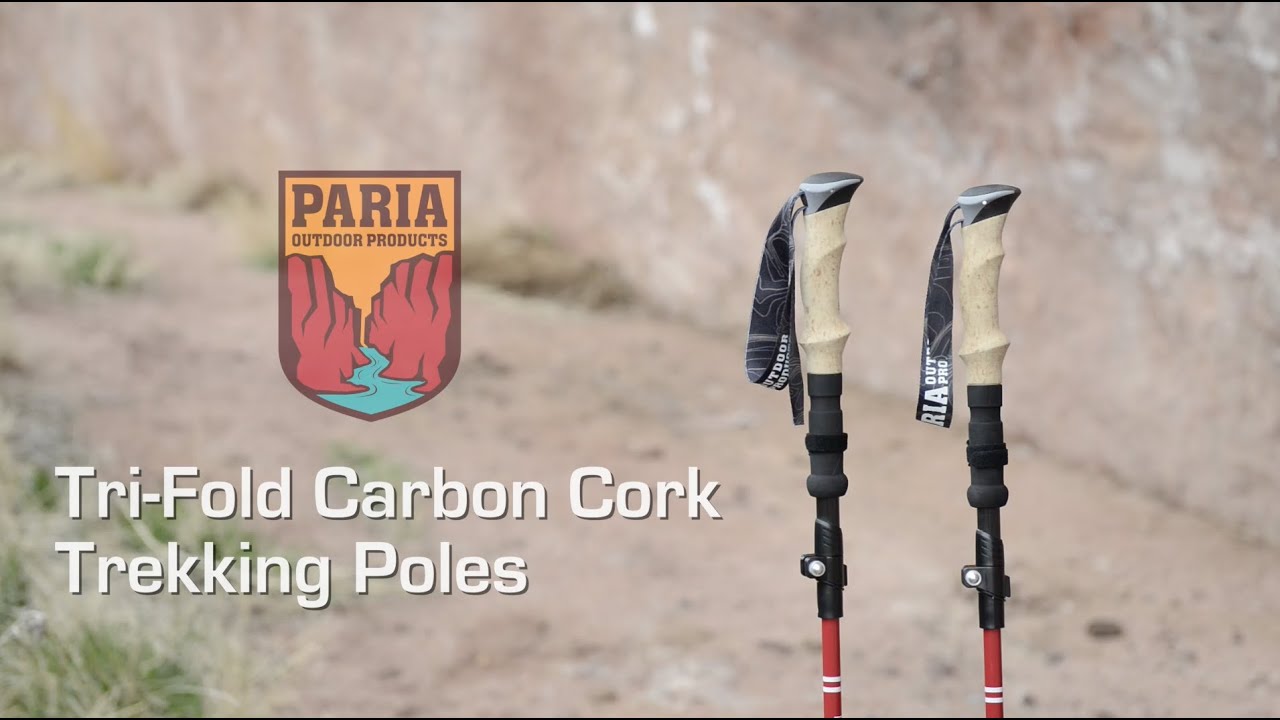 Hiking Poles  Tri-Fold Carbon Cork Trekking Poles - Paria Outdoor Products