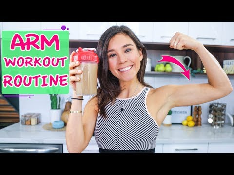 ARM WORKOUT ROUTINE + VEGAN PROTEIN SMOOTHIE!