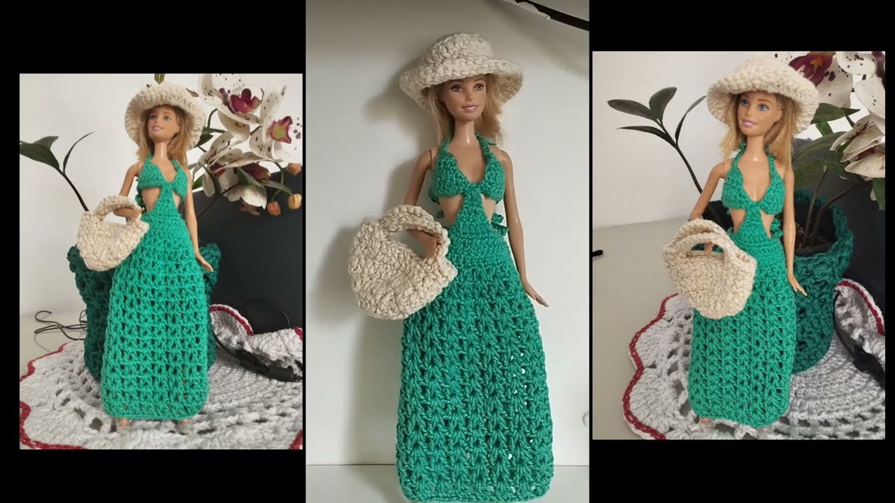 VESTIDO DE CROCHE VERANEIO PARA BONECA BARBIE