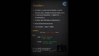 what are identifier | C programming note #identifiers #cprogramming #clanguage #codingnotes #coding