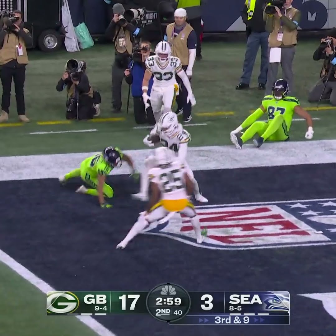 Carrington Valentine intercepts the Geno Smith pass vs. Seattle Seahawks