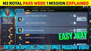 C1S2 WEEK 1 ROYAL PASS MISSION EXPLAINED 🔥 M3 ROYAL PASS MISSIONS 🔥 BGMI WEEK 1 MISSIONS C1S2 M3 RP
