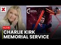 Charlie Kirk Funeral LIVE: Workers install Kirk photo at stadium| Kirk Memorial Service| NewsX World