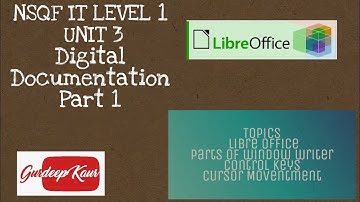 NSQF IT LEVEL 1 UNIT 3 | PART 1 | DIGITAL DOCUMENTATION | Libre Office