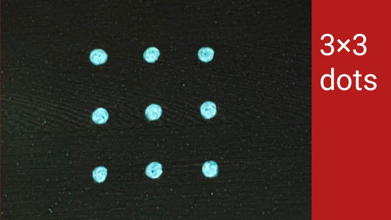3×3 dots easy rangoli designs | small dots muggulu | easy kolam | very easy rangoli | 