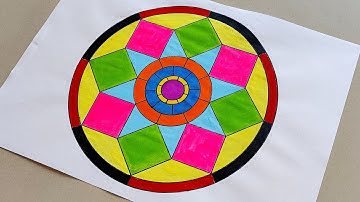 Geometric Circle Patterns || How to Draw Geometric Circle Design step by step || Circle Mandala