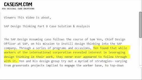 SAP Design Thinking Part B  Case Solution & Analysis- Caseism.com