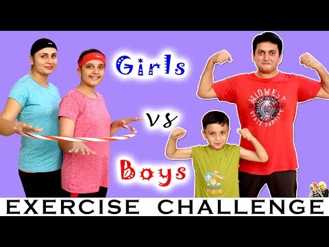 EXERCISE CHALLENGE Boys vs Girls | Funny Family Challenge Healthy Game | Aayu and Pihu Show