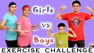 EXERCISE CHALLENGE Boys vs Girls | Funny Family Challenge Healthy Game | Aayu and Pihu Show screenshot 1