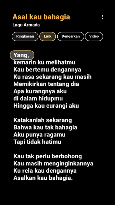 Armada - asal kau bahagia #lirik #lagu #armada #asalkaubahagia #wakeren #liriklagu #storywa #terbaru