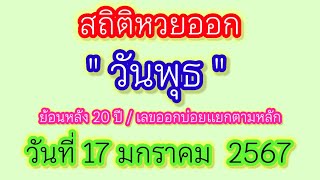 สถิติหวยออกวันพุธ ย้อนหลัง 20 ปี แนวทาง 17 มกราคม 2567