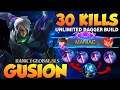 30Kills Unlimited Dagger Build! Godly Speed! | Top 1 Global Gusion   S15 | Mobile legends ✓