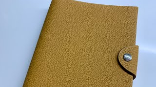 A Few Fair Accessories - Hermes Ulysse PM Notebook in Gold Togo Calfskin with Refill