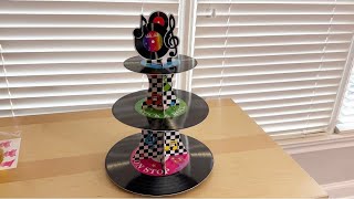 3 Tier 1950's Rock and Roll Music Party Vinyl Record Cupcake Stand - REVIEW