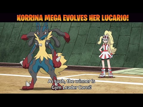 Korrina mega evolves her Lucario - Pokemon Master Journeys episode 84 (English Sub)