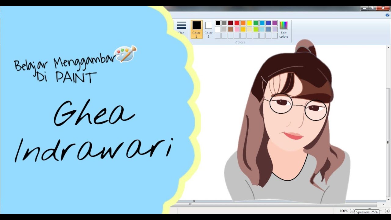  Menggambar  GHEA INDRAWARI di Ms PAINT  Belajar  Menggambar  