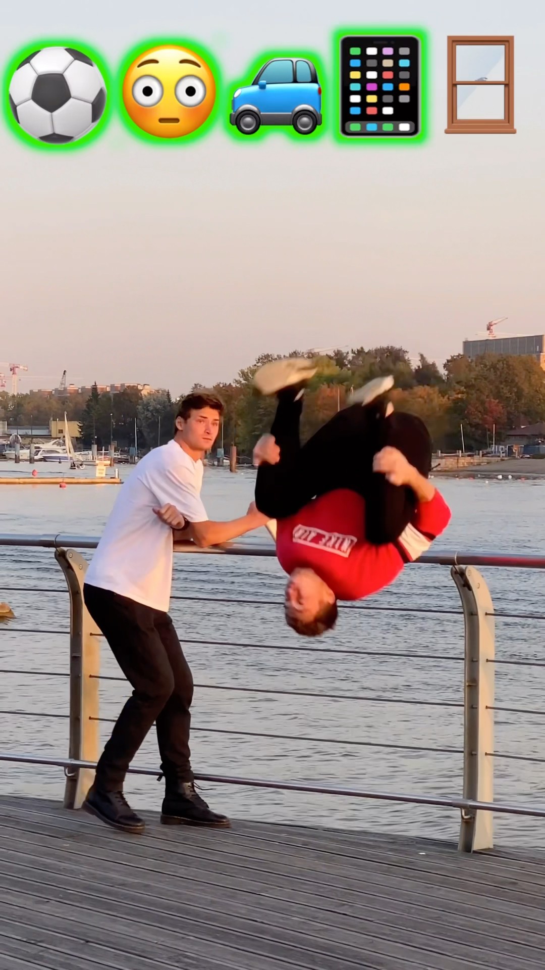 Stunts with Emojis pt.52??#kiryakolesnikov #prank #funny #comedy #stunt #parkour #flip