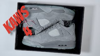 Jordan 4 KAWS Unboxing Review On Foot