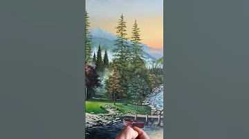 رسم منظر طبيعي رسم زيتي رسم احترافي رسومات 