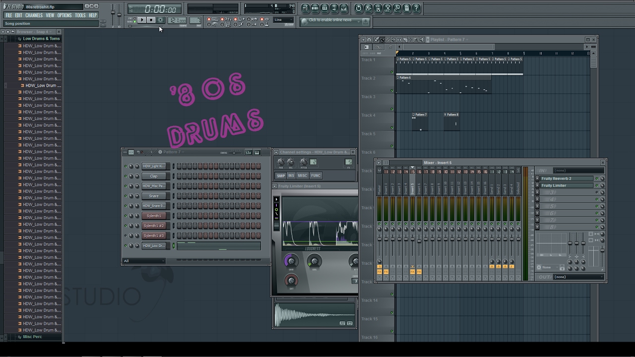 Retro 80s Drums Gated Reverb Fl Studio Tutorial You Retro 80s Drums Gated Reverb Fl Studio Tutorial