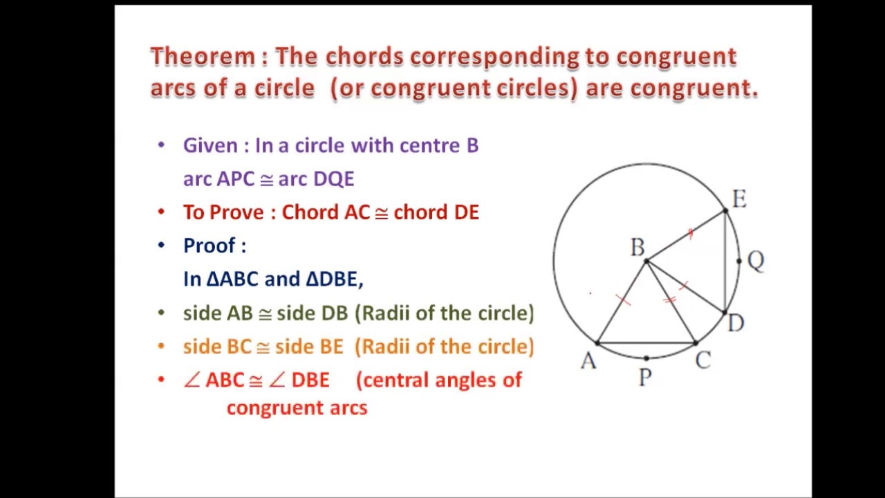 Circle Chord Related To Congruent Arcs chapter 3 Part 6 YouTube Circle Chord Related To Congruent Arcs chapter 3 Part 6 YouTube
