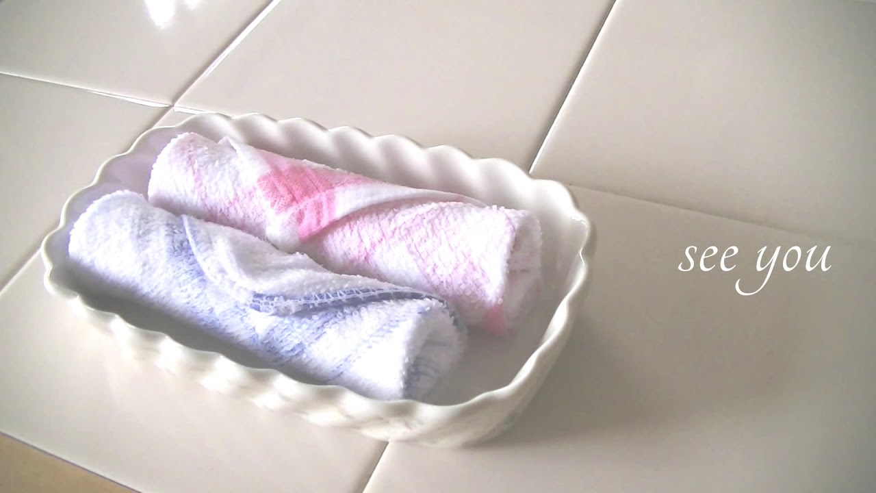おしぼりのたたみ方 How to Fold and Roll an Oshibori (Hot towel) Japanese Hospitality YouTube