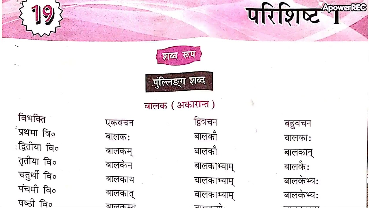 sanskrit holiday homework for class 6