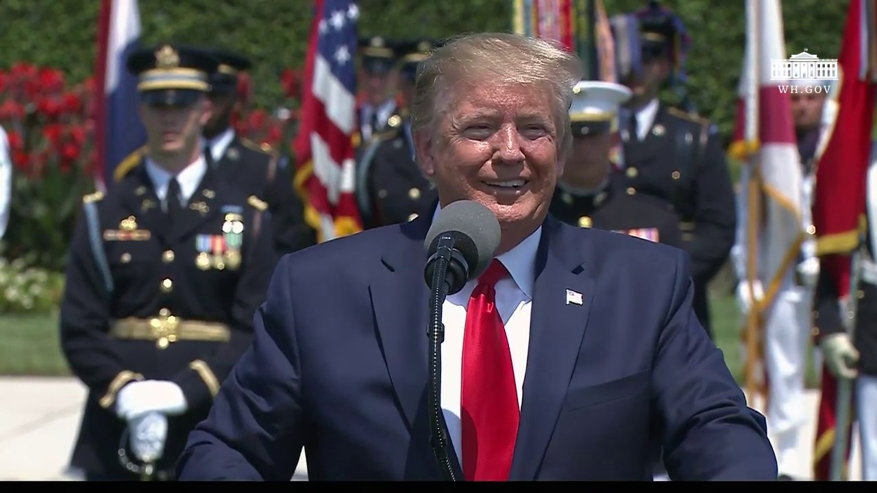 white house has fallen President Trump Participates in a Full Honors Welcome Ceremony for the Secretary of Defense