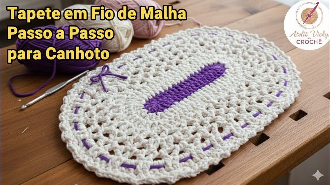 VERSÃO CANHOTO: Tapete Moderno em Fio de Malha (Passo a Passo)