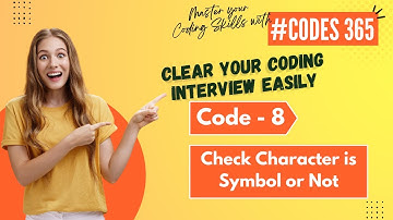 Code-8 | How to Check Character is Symbol or Not | Java 365 Codes By Srinivas | FullStack Edutech.