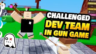 I Challenged Dev Team to Gun Game in BedWars!