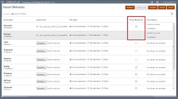 Importing Metadata in Oracle Planning and Budgeting Cloud