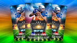 How to Design Professional American Football Tournament Flyer | Adobe Photoshop Tutorial screenshot 2