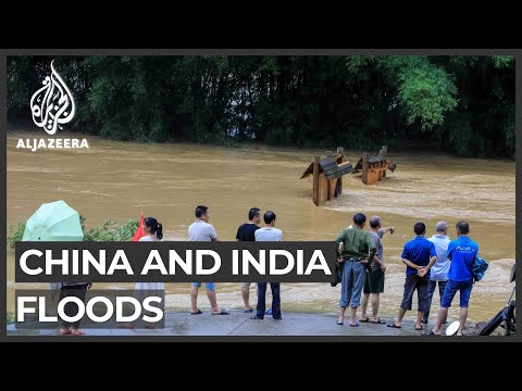 Floods wreak havoc in parts of China, India