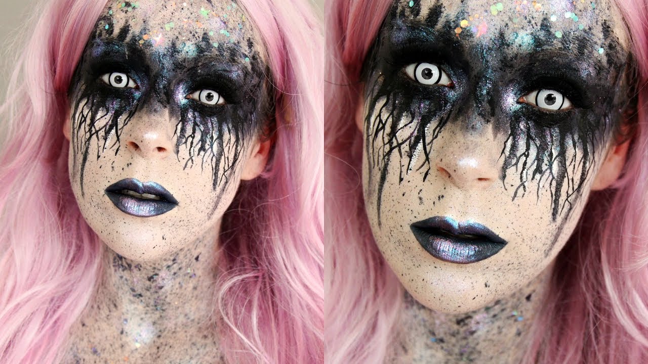 Freaky Black Glamour || Halloween Makeup Tutorial - Youtube