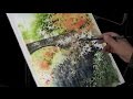 水彩画制作過程.30（渓谷の紅葉と橋を描く）ムッチーWATERCOLOR PROCESS-30