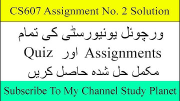CS607 Assignment No. 2 Complete Solution 2019 | Study Planet