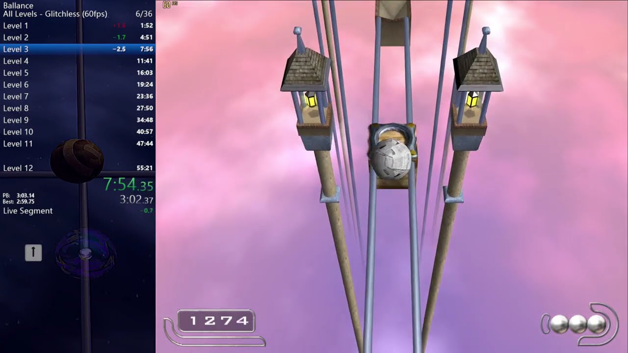 [Ballance] Speedrun all levels, glitchless - 52:33