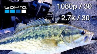 Best GoPro Settings for Fishing...(GoPro Hero 7 Black) new melones lake bass fishing.